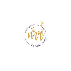 Initial letter MR beauty handwriting logo vector