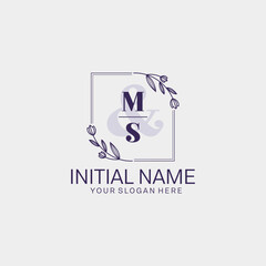 Initial letter MS beauty handwriting logo vector