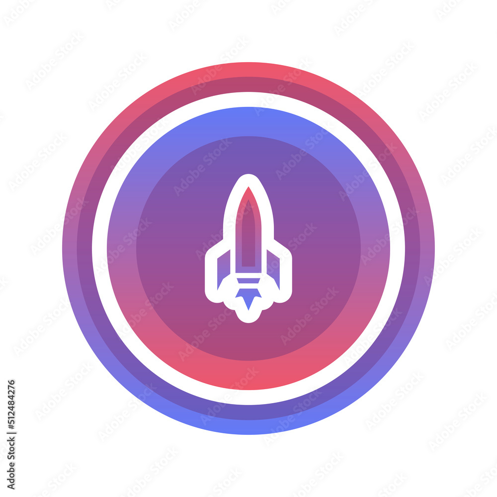 Poster rocket coin logo gradient design template icon element