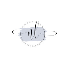 NL Initial handwriting logo vector. Hand lettering for designs.