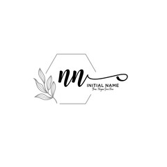 Initial letter NN beauty handwriting logo vector