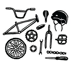 bicycle icons set