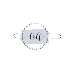 Obraz premium OA Initial handwriting logo vector. Hand lettering for designs.