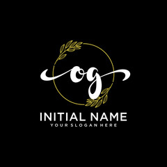 OG Initial handwriting logo vector. Hand lettering for designs.