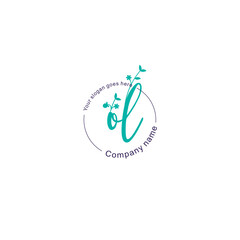 Initial letter OL beauty handwriting logo vector