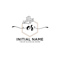 Initial letter OR beauty handwriting logo vector
