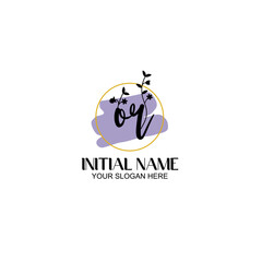 Initial letter OR beauty handwriting logo vector