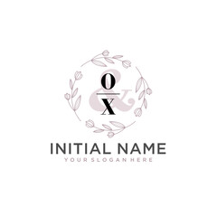 Initial letter OX beauty handwriting logo vector