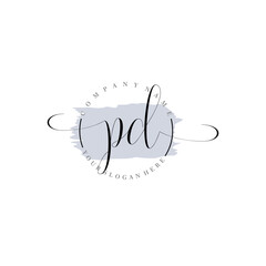 PD Initial handwriting logo vector. Hand lettering for designs.