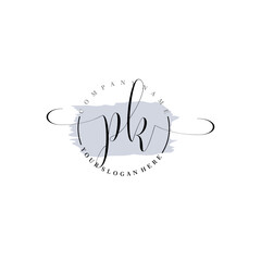 PK Initial handwriting logo vector. Hand lettering for designs.