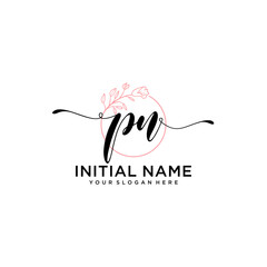 Obraz premium Initial letter PN beauty handwriting logo vector