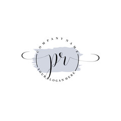 PR Initial handwriting logo vector. Hand lettering for designs.