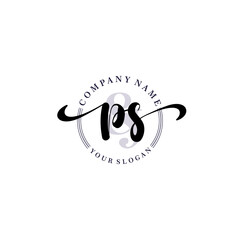 PS Initial handwriting logo vector. Hand lettering for designs.