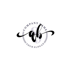 Q Initial handwriting logo vector. Hand lettering for designs.