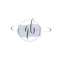 QB Initial handwriting logo vector. Hand lettering for designs.