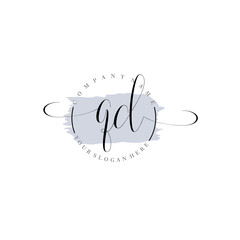 QD Initial handwriting logo vector. Hand lettering for designs.