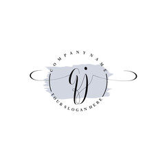 QJ Initial handwriting logo vector. Hand lettering for designs.