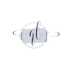 QL Initial handwriting logo vector. Hand lettering for designs.
