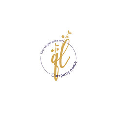 Initial letter QL beauty handwriting logo vector