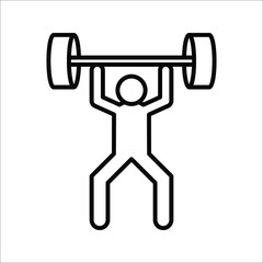 Weight lifting icon vector sign symbol for design on white background