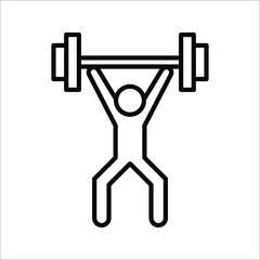 Weight lifting icon vector sign symbol for design on white background