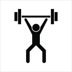 Weight lifting icon vector sign symbol for design on white background