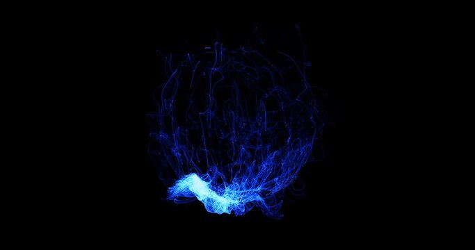 Cosmic Strings Energy Sphere Ball. Alpha channel. 4K resolution