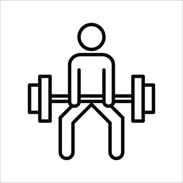 Weight lifting icon vector sign symbol for design on white background