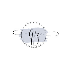 QZ Initial handwriting logo vector. Hand lettering for designs.