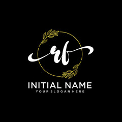 RF Initial handwriting logo vector. Hand lettering for designs.