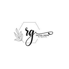 Obraz premium Initial letter RG beauty handwriting logo vector