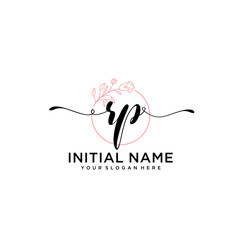 Obraz premium Initial letter RP beauty handwriting logo vector