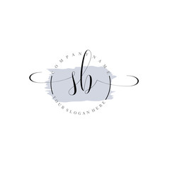SB Initial handwriting logo vector. Hand lettering for designs.