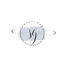 SG Initial handwriting logo vector. Hand lettering for designs.