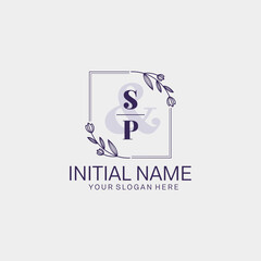 Initial letter SP beauty handwriting logo vector