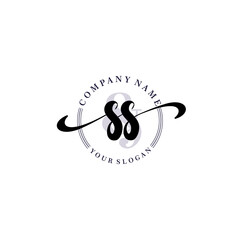 SS Initial handwriting logo vector. Hand lettering for designs.