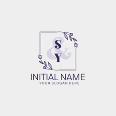 Initial letter SY beauty handwriting logo vector