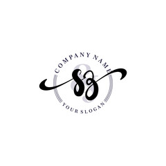 SZ Initial handwriting logo vector. Hand lettering for designs.