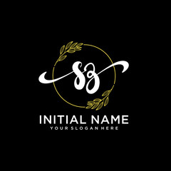 SZ Initial handwriting logo vector. Hand lettering for designs.