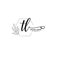Initial letter TL beauty handwriting logo vector