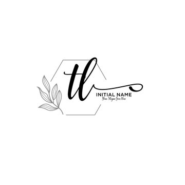 Initial letter TL beauty handwriting logo vector