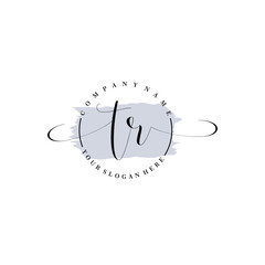 TR Initial handwriting logo vector. Hand lettering for designs.
