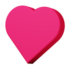 3D rendering red heart icon illustration