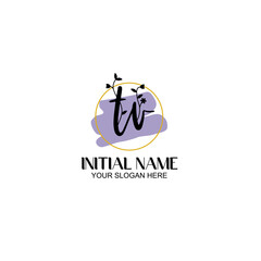 Initial letter TV beauty handwriting logo vector