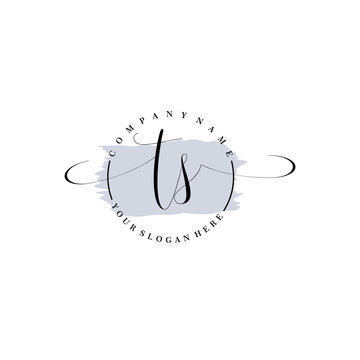 TS Initial handwriting logo vector. Hand lettering for designs.