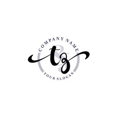 TZ Initial handwriting logo vector. Hand lettering for designs.