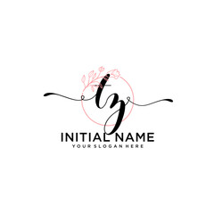 Initial letter TZ beauty handwriting logo vector