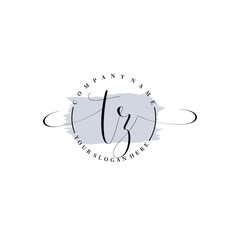 TZ Initial handwriting logo vector. Hand lettering for designs.