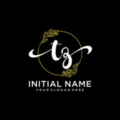 TZ Initial handwriting logo vector. Hand lettering for designs.