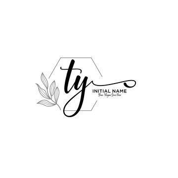 Initial letter TY beauty handwriting logo vector